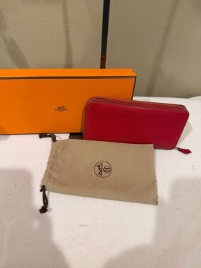 Hermès Silk'In Classique long wallet Red